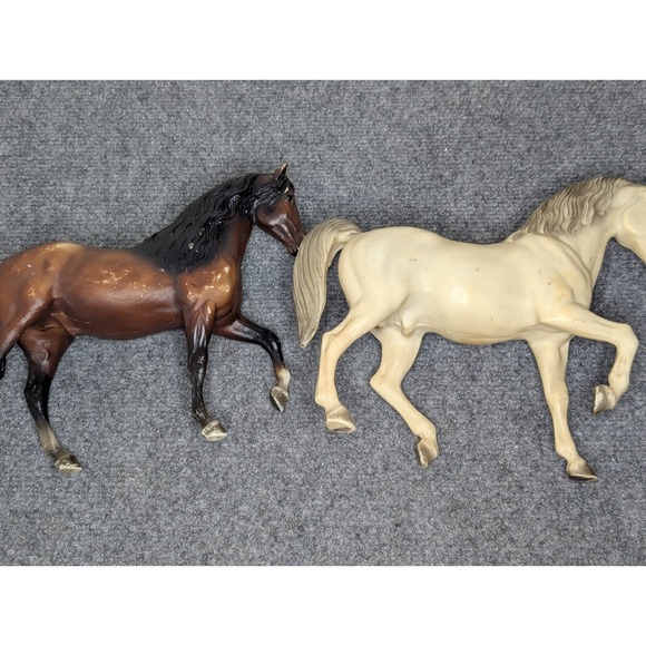 2 - Vintage Breyer Molding Co. Horses Brown/ Black White/ Gray Made In USA - Picture 11 of 16